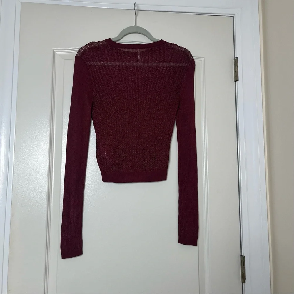 Free People‎ H2O Crew Neck Pullover Top in Garnet Size XS